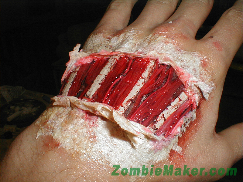 Skin with flesh layed